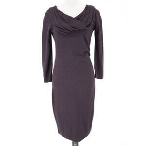 Diane Von Furstenberg Sweater Dress Womens 2 Plum Wool Blend Knit DVF Corpcore